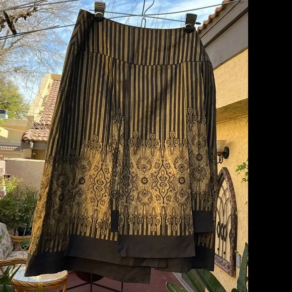 ISDA & Co. Pharoah Paneled Midi Burnished Gold & Black Shirt NWT Very Cool! Sz 6 - Picture 1 of 8